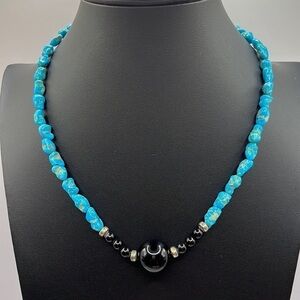 Turquoise & Black beaded Necklace